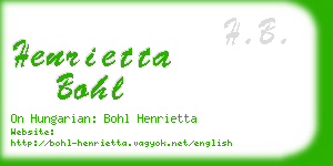 henrietta bohl business card